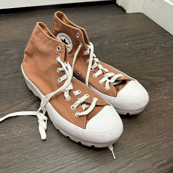 Converse Women’s 9 Brown Tan Lugged Platform Sneakers Shoes - Picture 1 of 9